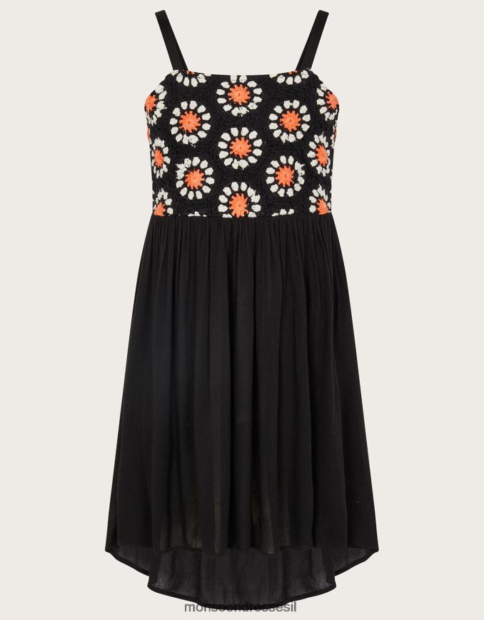 הַלבָּשָׁה Monsoon שמלת קרושה שָׁחוֹר ילדה HTJ0TZ1707