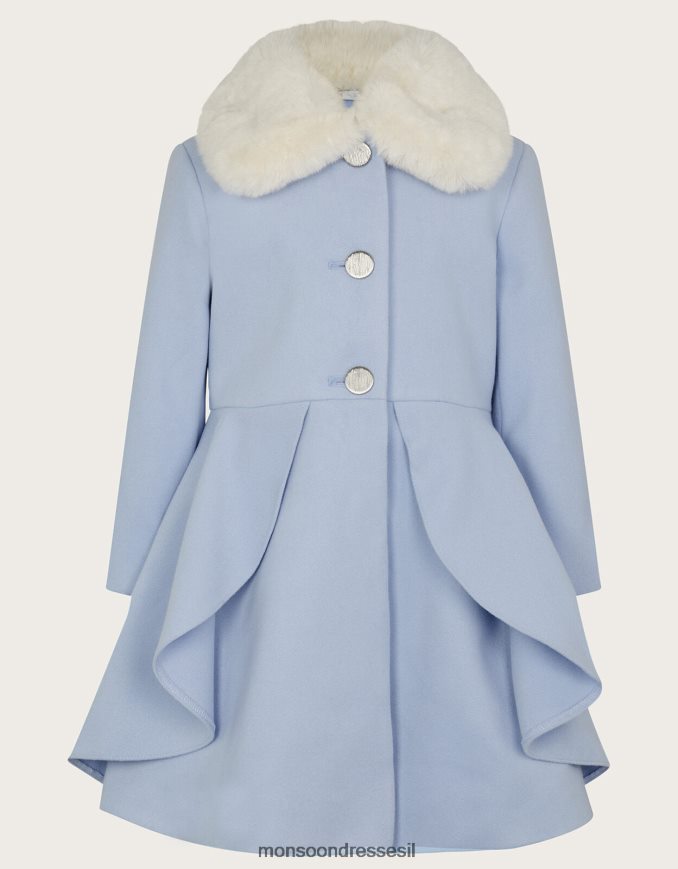 הַלבָּשָׁה Monsoon מעיל חכם מעוצב עם חצאית כחול (כחול בהיר) ילדה HTJ0TZ1708