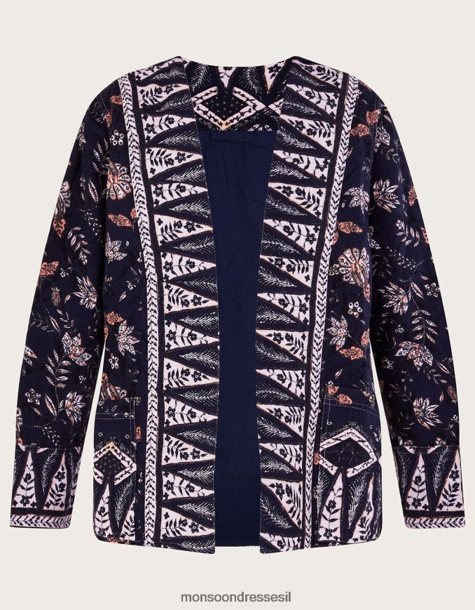 הַלבָּשָׁה Monsoon ז'קט בהדפס מקצה לקצה כחול (צי) נשים HTJ0TZ170