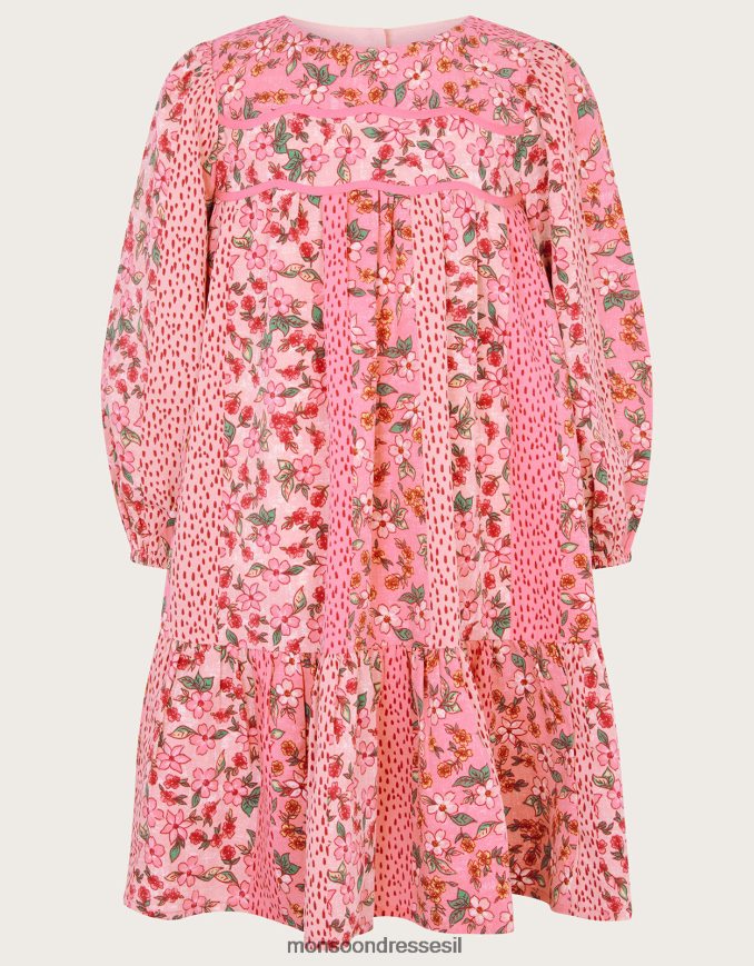 הַלבָּשָׁה Monsoon שמלת טלאים בהדפס פרחים וָרוֹד ילדה HTJ0TZ1711