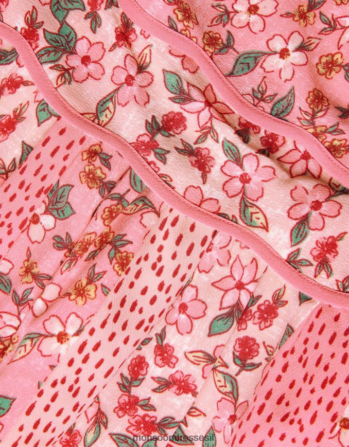 הַלבָּשָׁה Monsoon שמלת טלאים בהדפס פרחים וָרוֹד ילדה HTJ0TZ1711