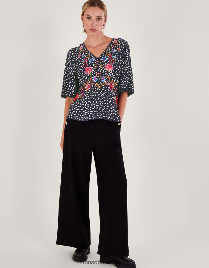 הַלבָּשָׁה Monsoon ראש תה רקום רורי כחול (צי) נשים HTJ0TZ171