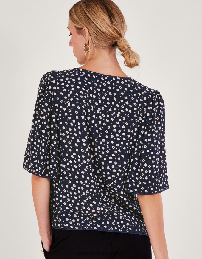 הַלבָּשָׁה Monsoon ראש תה רקום רורי כחול (צי) נשים HTJ0TZ171