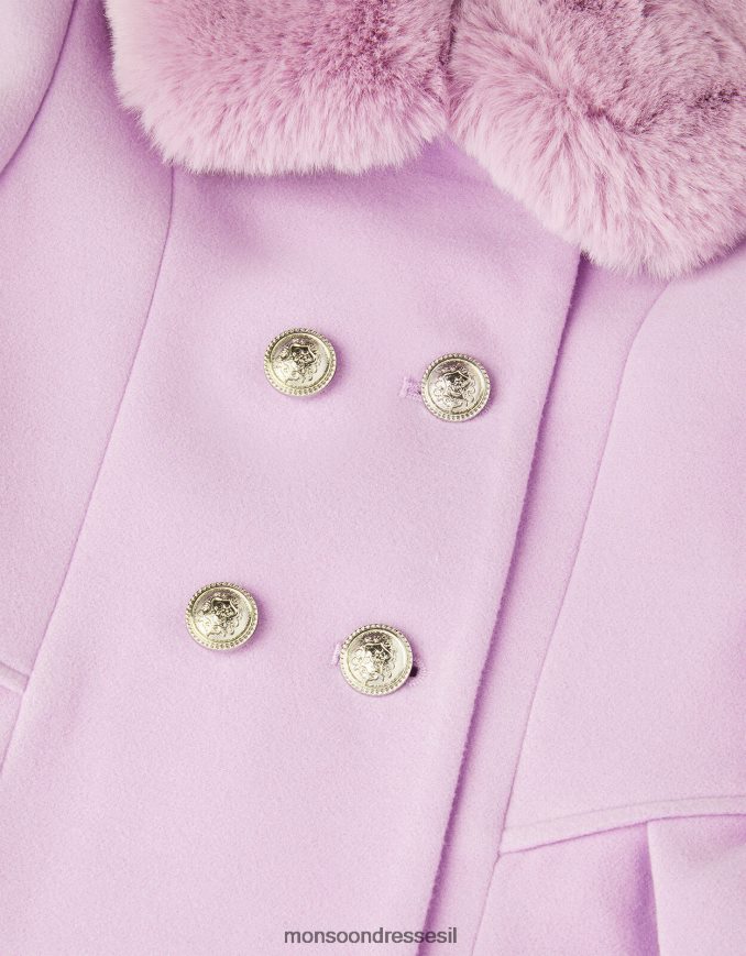 הַלבָּשָׁה Monsoon מעיל חכם עם חזה כפול סגול (לילך) ילדה HTJ0TZ1722