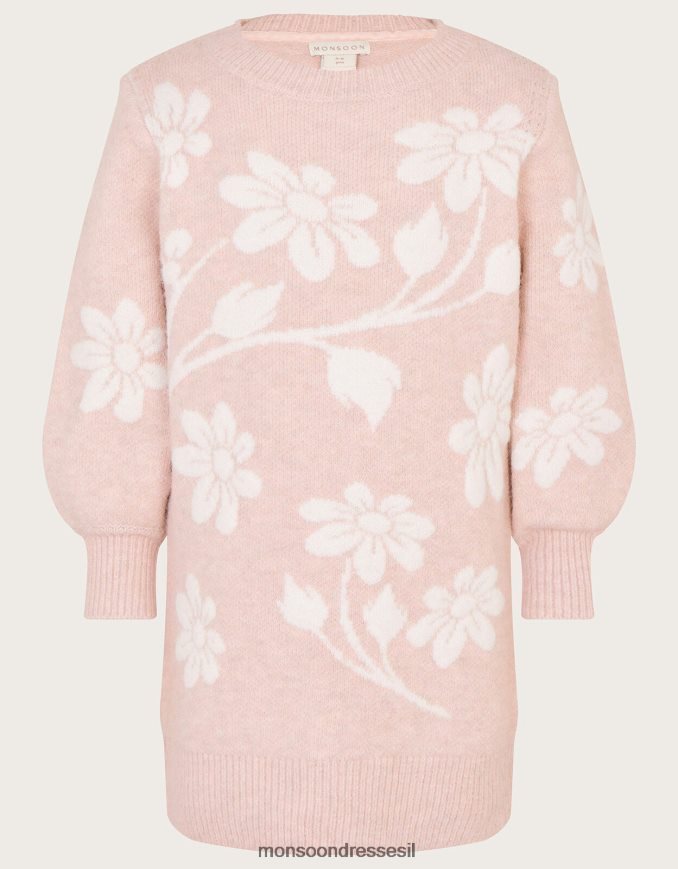 הַלבָּשָׁה Monsoon שמלת פרחים סרוגה וָרוֹד ילדה HTJ0TZ1728