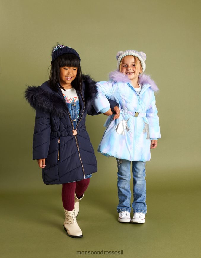 הַלבָּשָׁה Monsoon מעיל מרופד בצבעי מים של חד קרן שֶׁנהָב ילדה HTJ0TZ1729