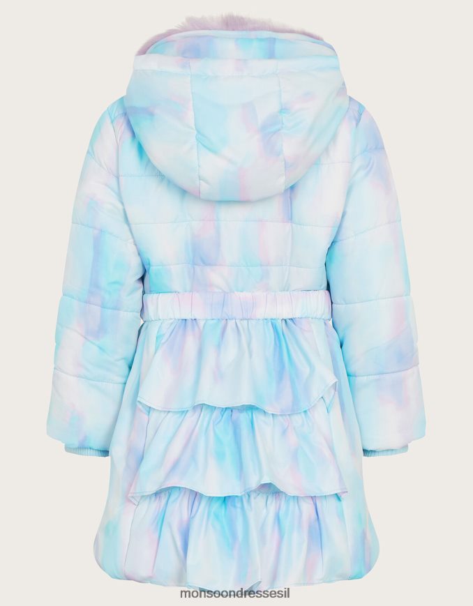 הַלבָּשָׁה Monsoon מעיל מרופד בצבעי מים של חד קרן שֶׁנהָב ילדה HTJ0TZ1729
