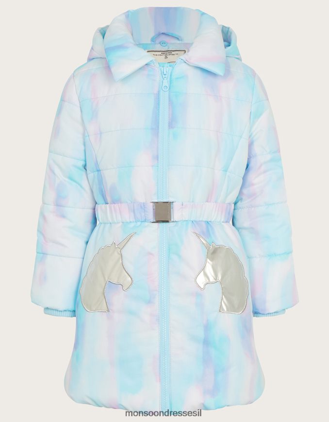 הַלבָּשָׁה Monsoon מעיל מרופד בצבעי מים של חד קרן שֶׁנהָב ילדה HTJ0TZ1729