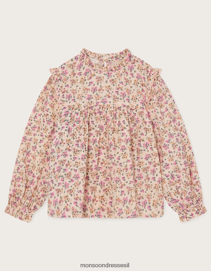 הַלבָּשָׁה Monsoon חולצה דיטה בוטיק שֶׁנהָב ילדה HTJ0TZ1732