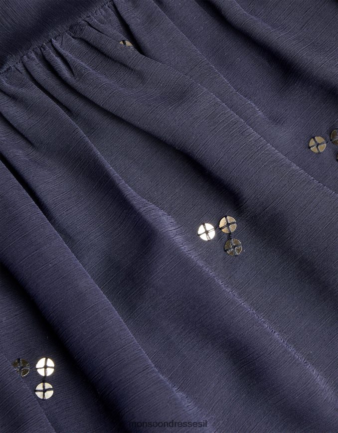 הַלבָּשָׁה Monsoon שמלת מסיבות שיפון נצנצים כחול (צי) ילדה HTJ0TZ1733