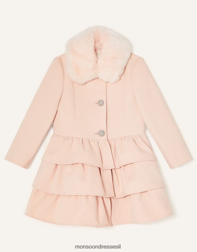 הַלבָּשָׁה Monsoon מעיל סלסול משולש ורוד (ורוד חיוור) ילדה HTJ0TZ1734