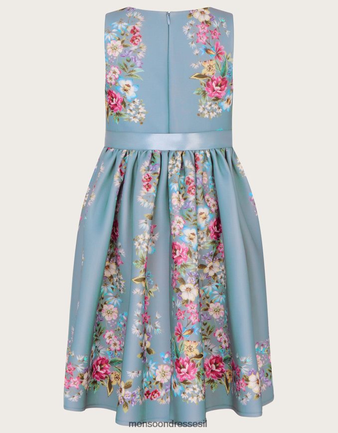 הַלבָּשָׁה Monsoon שמלת מסיבה פרחונית של סוזי ירוק ילדה HTJ0TZ1748