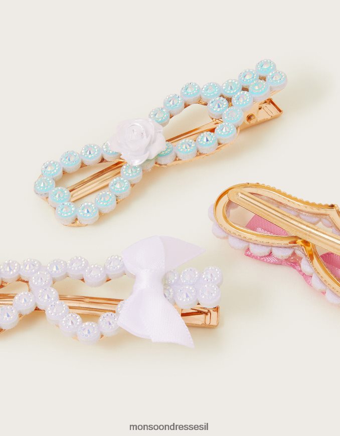 אבזר Monsoon סט קליפס מסנוור עדין של שלושה מסוגנן ילדה HTJ0TZ1755