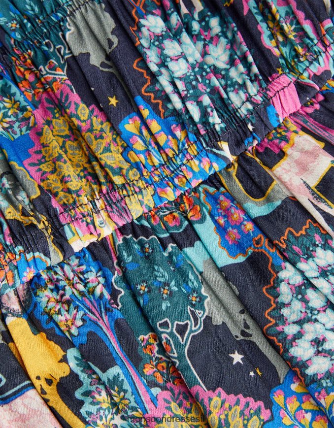 הַלבָּשָׁה Monsoon שמלה בהדפס יער כְּחוֹל ילדה HTJ0TZ1759