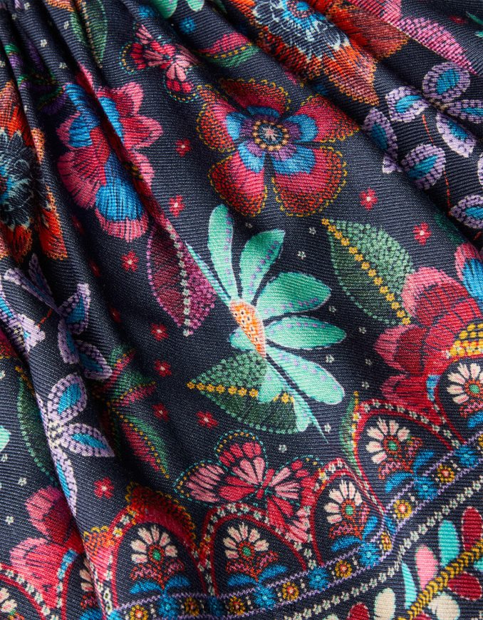 הַלבָּשָׁה Monsoon חצאית אריג פרחונית של שטיח כחול (צי) ילדה HTJ0TZ1761