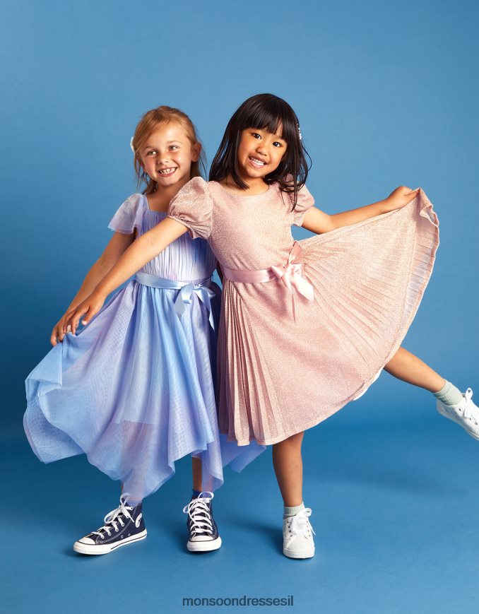 הַלבָּשָׁה Monsoon שמלת מסיבות מוזהבת בורד מוזהב וָרוֹד ילדה HTJ0TZ1769