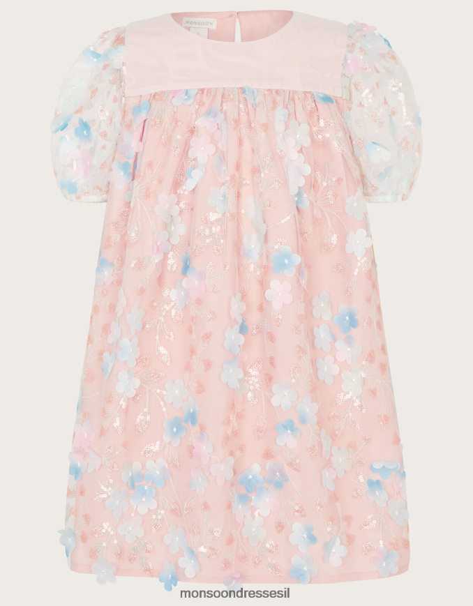 הַלבָּשָׁה Monsoon שמלת טרפז פרח דיסקו ורוד (ורוד חיוור) ילדה HTJ0TZ1776