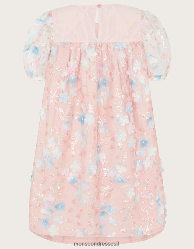 הַלבָּשָׁה Monsoon שמלת טרפז פרח דיסקו ורוד (ורוד חיוור) ילדה HTJ0TZ1776