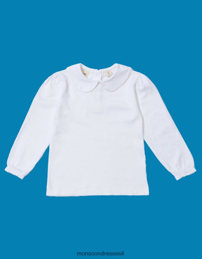 הַלבָּשָׁה Monsoon חולצה מנוקדת עם צווארון פיטר פן לבן יְלָדִים HTJ0TZ1779