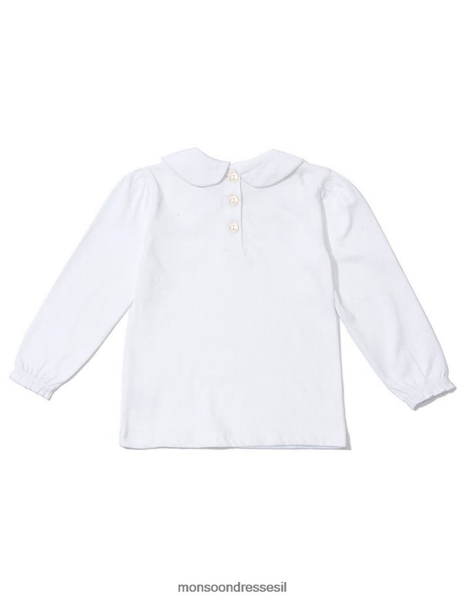 הַלבָּשָׁה Monsoon חולצה מנוקדת עם צווארון פיטר פן לבן יְלָדִים HTJ0TZ1779