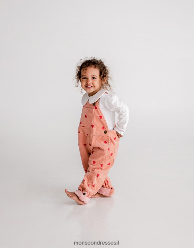 הַלבָּשָׁה Monsoon נעלי בית עם הדפסי לב וָרוֹד יְלָדִים HTJ0TZ1780