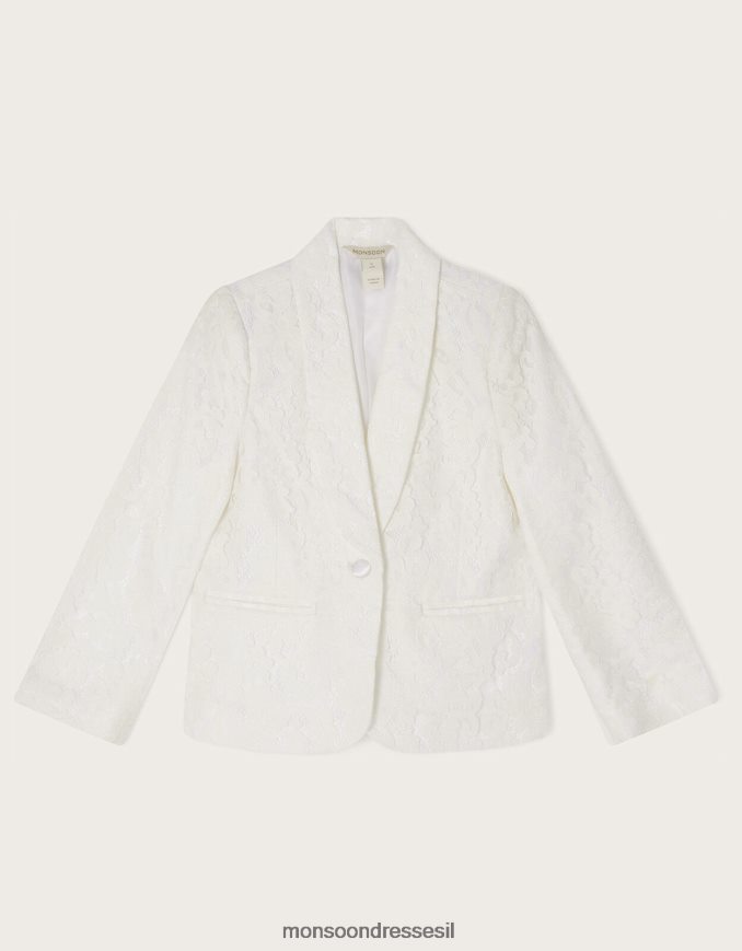 הַלבָּשָׁה Monsoon בלייזר שושבינה עם תחרה שֶׁנהָב ילדה HTJ0TZ1783