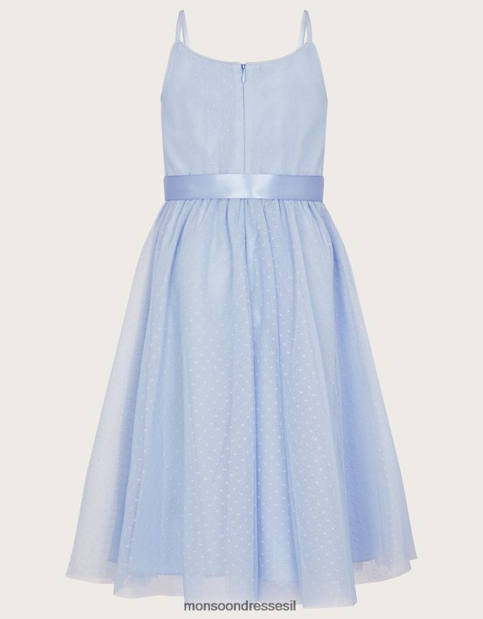 הַלבָּשָׁה Monsoon שמלה מקושטת לונה כְּחוֹל יְלָדִים HTJ0TZ1788