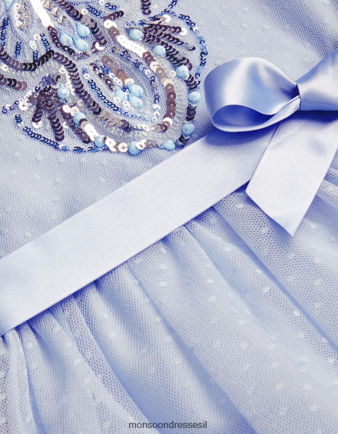 הַלבָּשָׁה Monsoon שמלה מקושטת לונה כְּחוֹל יְלָדִים HTJ0TZ1788