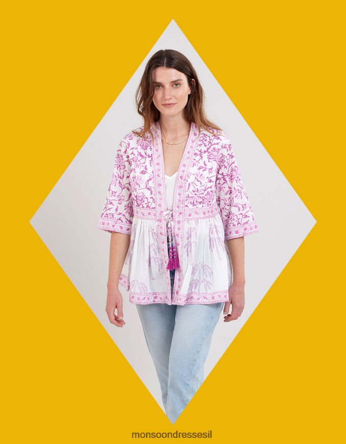 הַלבָּשָׁה Monsoon ז'קט בהדפס בלוק עץ של איסט יוליה סָגוֹל נשים HTJ0TZ179