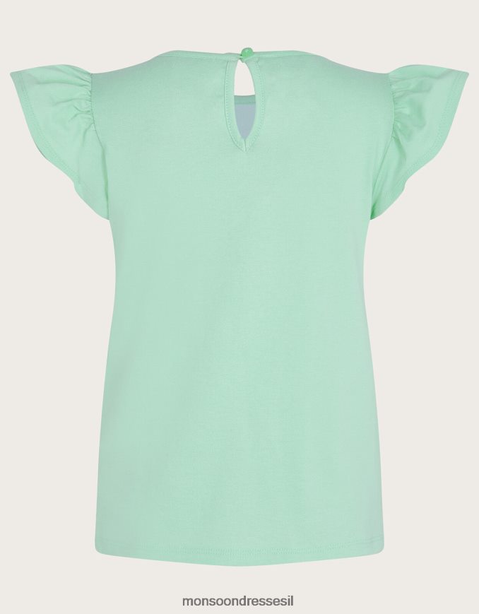 הַלבָּשָׁה Monsoon חלק עליון חד קרן סרוג ירוק ילדה HTJ0TZ1790