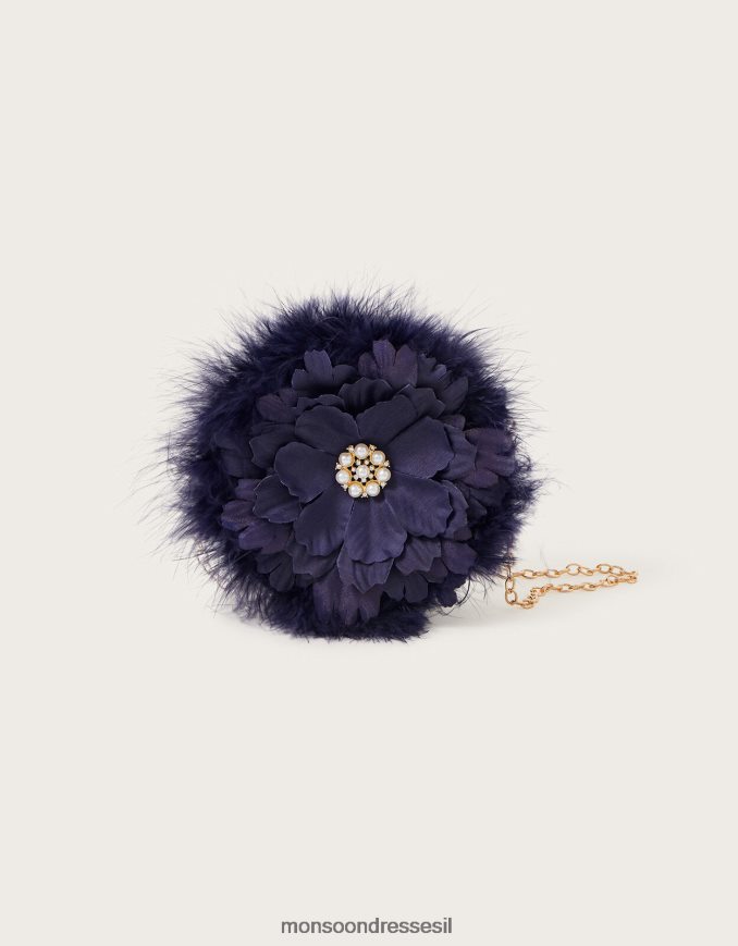 אבזר Monsoon תיק עגול של פרח נוצת לוראלי מסוגנן ילדה HTJ0TZ1791