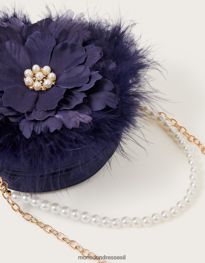 אבזר Monsoon תיק עגול של פרח נוצת לוראלי מסוגנן ילדה HTJ0TZ1791