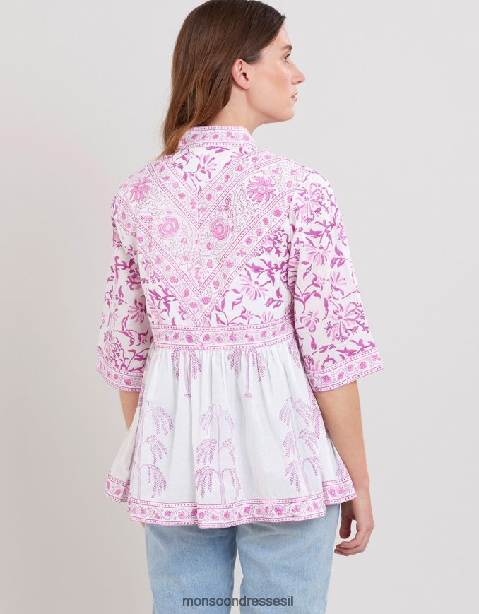 הַלבָּשָׁה Monsoon ז'קט בהדפס בלוק עץ של איסט יוליה סָגוֹל נשים HTJ0TZ179