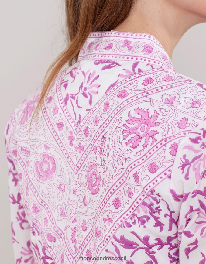 הַלבָּשָׁה Monsoon ז'קט בהדפס בלוק עץ של איסט יוליה סָגוֹל נשים HTJ0TZ179