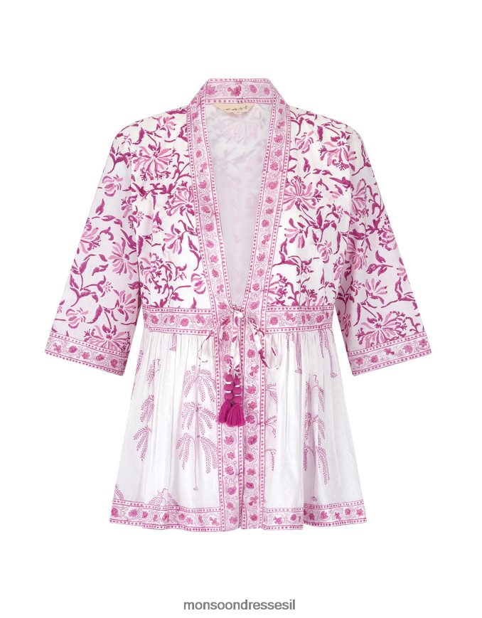 הַלבָּשָׁה Monsoon ז'קט בהדפס בלוק עץ של איסט יוליה סָגוֹל נשים HTJ0TZ179