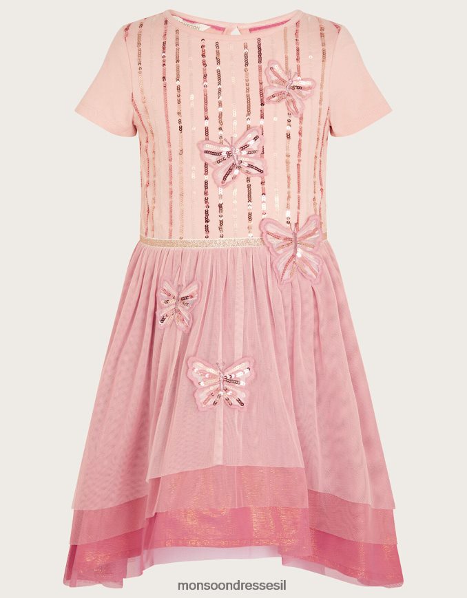 הַלבָּשָׁה Monsoon שמלת דיסקו פרפר גבוהה נמוכה עָרוֹם ילדה HTJ0TZ1803