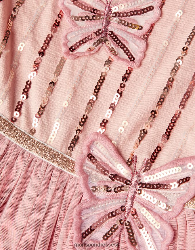 הַלבָּשָׁה Monsoon שמלת דיסקו פרפר גבוהה נמוכה עָרוֹם ילדה HTJ0TZ1803