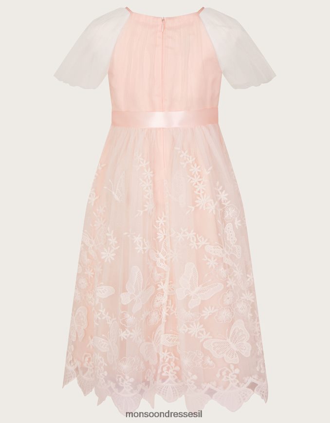 הַלבָּשָׁה Monsoon שמלת גבולות תחרה פרפר מאי ורוד (ורוד חיוור) ילדה HTJ0TZ1813