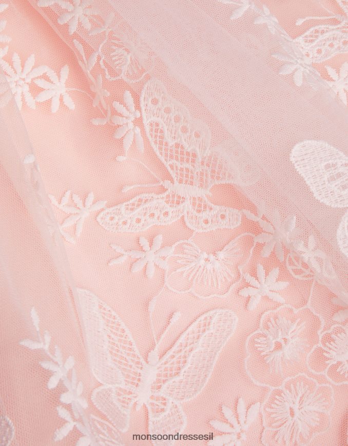 הַלבָּשָׁה Monsoon שמלת גבולות תחרה פרפר מאי ורוד (ורוד חיוור) ילדה HTJ0TZ1813