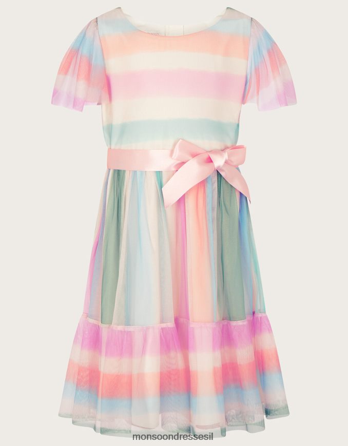 הַלבָּשָׁה Monsoon שמלת טול פס פיפה רַב ילדה HTJ0TZ1815