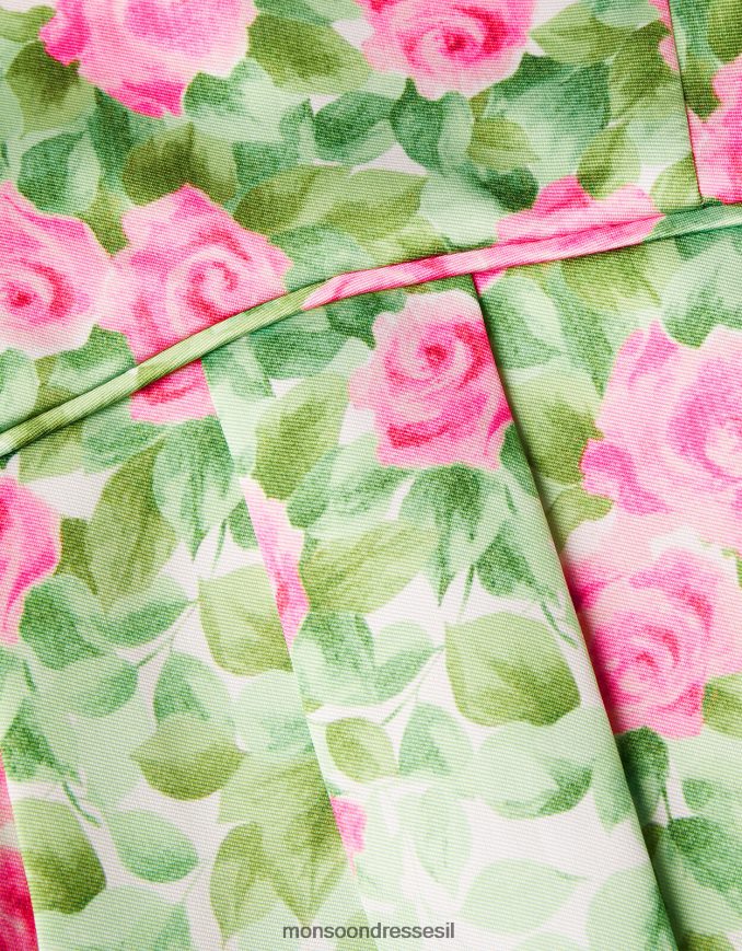 הַלבָּשָׁה Monsoon שמלת דוכסית ורדים בהדפס בוטני שֶׁנהָב ילדה HTJ0TZ1816