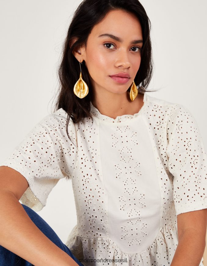 הַלבָּשָׁה Monsoon טופ שיפלי שֶׁנהָב נשים HTJ0TZ181