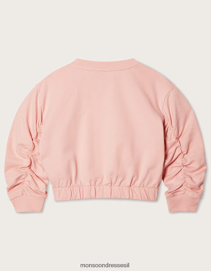 הַלבָּשָׁה Monsoon סוודר יבול פרפר וָרוֹד ילדה HTJ0TZ1820