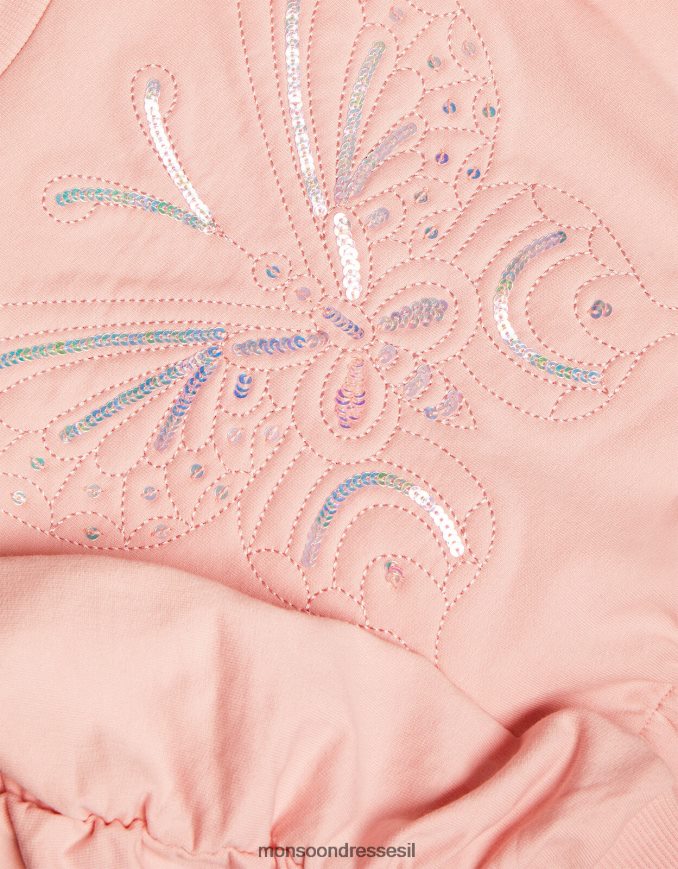 הַלבָּשָׁה Monsoon סוודר יבול פרפר וָרוֹד ילדה HTJ0TZ1820