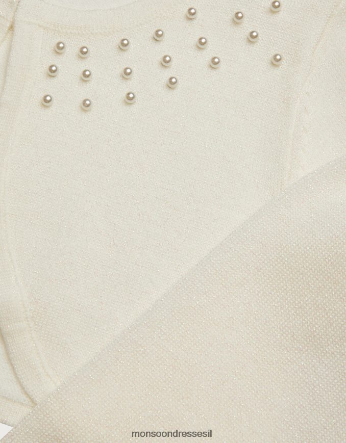 הַלבָּשָׁה Monsoon קרדיגן עם עיטור פנינים שֶׁנהָב ילדה HTJ0TZ1822