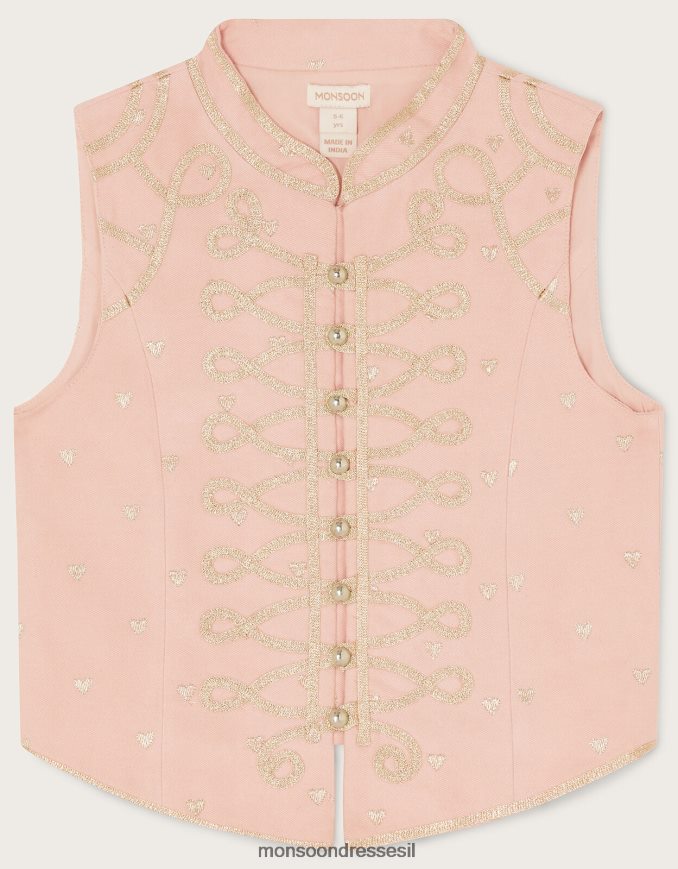 הַלבָּשָׁה Monsoon ארץ הפלא מתופף בלב רקום וָרוֹד ילדה HTJ0TZ1826