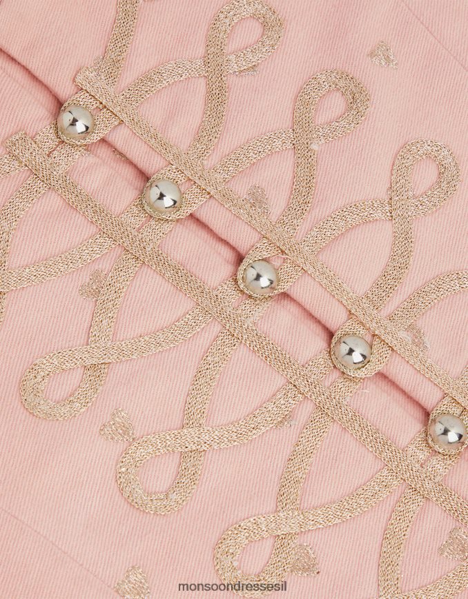 הַלבָּשָׁה Monsoon ארץ הפלא מתופף בלב רקום וָרוֹד ילדה HTJ0TZ1826