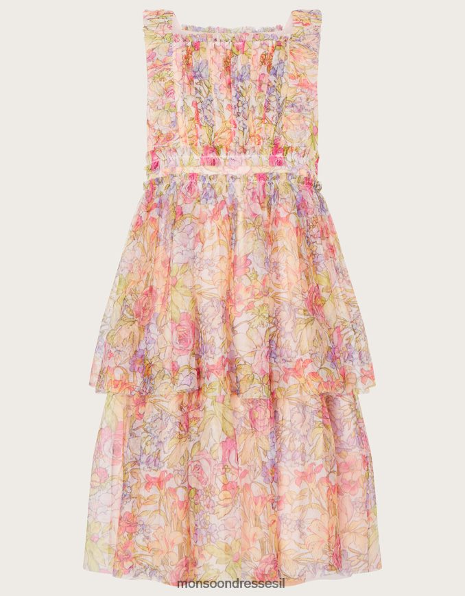 הַלבָּשָׁה Monsoon שמלת טול בהדפס פרחוני רַב ילדה HTJ0TZ1828