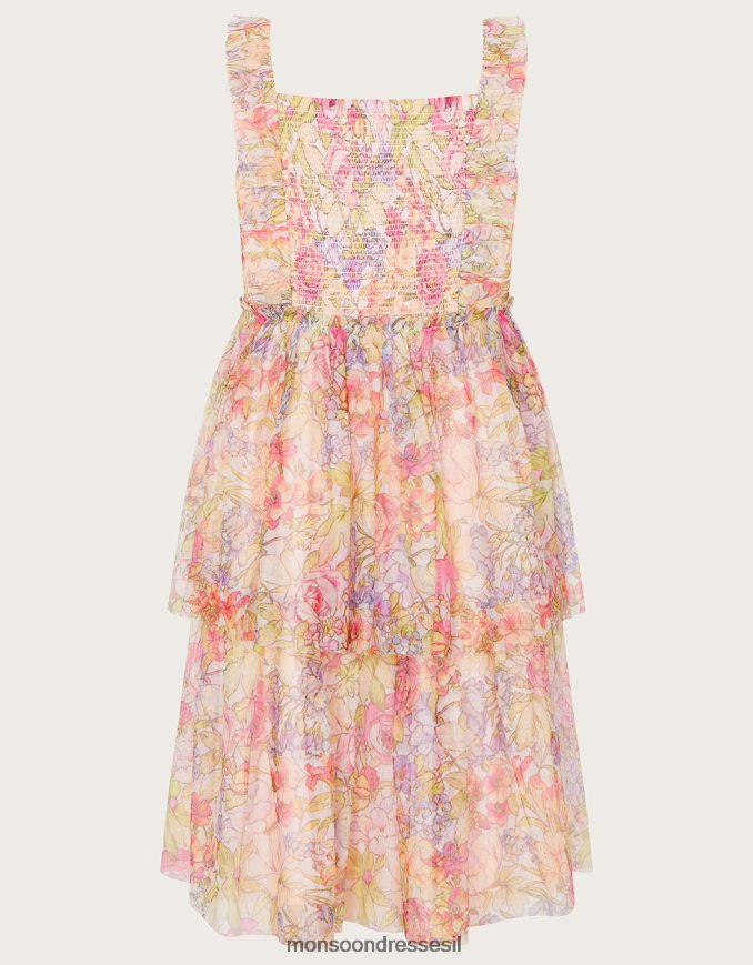 הַלבָּשָׁה Monsoon שמלת טול בהדפס פרחוני רַב ילדה HTJ0TZ1828