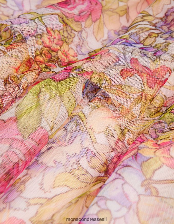 הַלבָּשָׁה Monsoon שמלת טול בהדפס פרחוני רַב ילדה HTJ0TZ1828